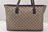 Authentic GUCCI Vintage Shoulder Tote Bag GG PVC Leather 181084 Brown 5760K