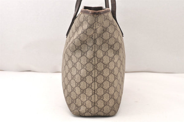Authentic GUCCI Vintage Shoulder Tote Bag GG PVC Leather 181084 Brown 5760K