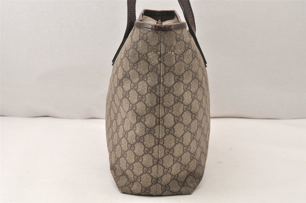 Authentic GUCCI Vintage Shoulder Tote Bag GG PVC Leather 181084 Brown 5760K