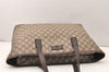 Authentic GUCCI Vintage Shoulder Tote Bag GG PVC Leather 181084 Brown 5760K