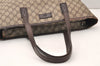 Authentic GUCCI Vintage Shoulder Tote Bag GG PVC Leather 181084 Brown 5760K