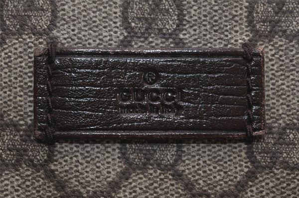 Authentic GUCCI Vintage Shoulder Tote Bag GG PVC Leather 181084 Brown 5760K