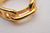 Authentic HERMES Scarf Ring Chaine d'Ancre Chain Design Gold Tone 5761I