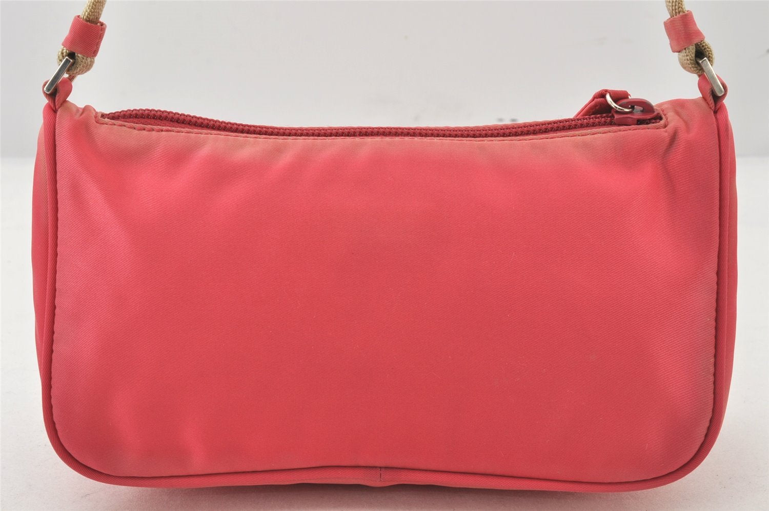 Authentic PRADA TESSUTO SPORT Nylon Hand Bag Pouch Purse MV632 Pink 5764K