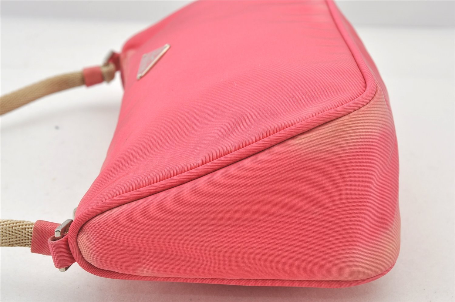 Authentic PRADA TESSUTO SPORT Nylon Hand Bag Pouch Purse MV632 Pink 5764K