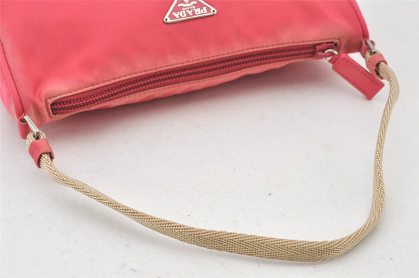 Authentic PRADA TESSUTO SPORT Nylon Hand Bag Pouch Purse MV632 Pink 5764K