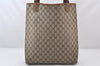 Authentic GUCCI Web Sherry Line Shoulder Tote Bag GG PVC Leather Brown 5766K