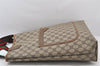 Authentic GUCCI Web Sherry Line Shoulder Tote Bag GG PVC Leather Brown 5766K