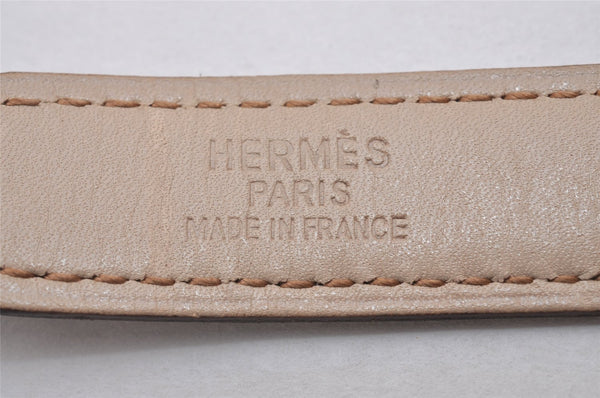 Authentic HERMES Mini Constance Leather Belt Size 65cm 25.6" Black Beige 5767I