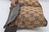 Authentic GUCCI Waist Body Bag Purse GG Canvas Leather 28566 Brown 5767K