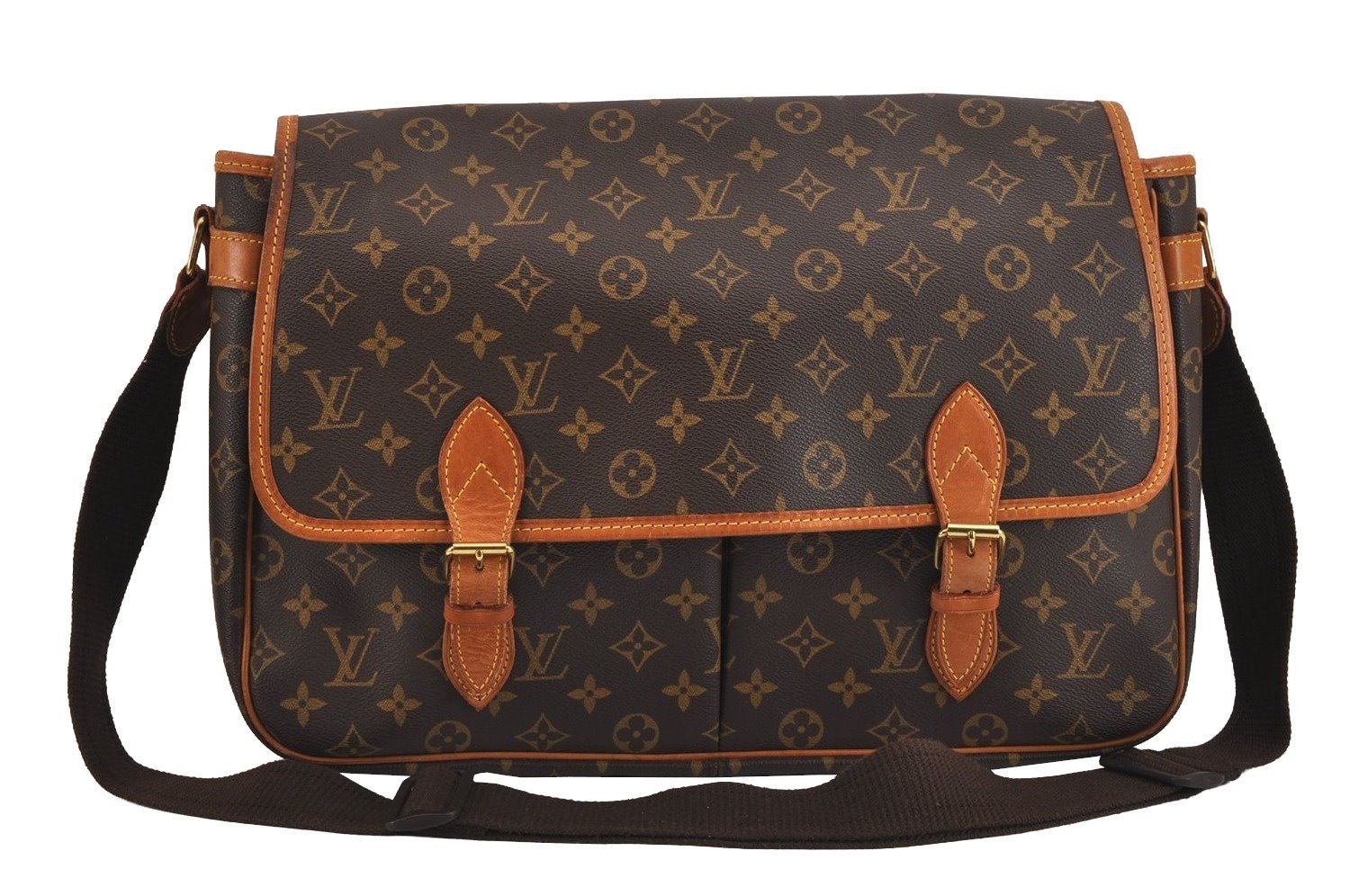 Authentic Louis Vuitton Monogram Gibeciere GM Shoulder Cross Bag M42246 LV 5768J