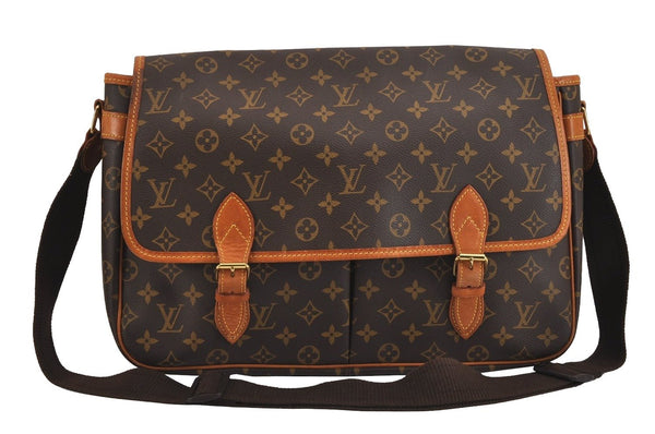 Authentic Louis Vuitton Monogram Gibeciere GM Shoulder Cross Bag M42246 LV 5768J