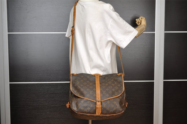 Authentic Louis Vuitton Monogram Saumur 35 Shoulder Cross Bag M42254 LV 5770I