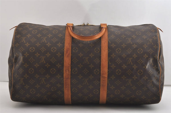 Authentic Louis Vuitton Monogram Keepall 55 Travel Boston Bag M41424 LV 5771J
