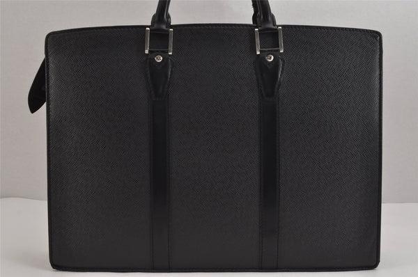 Auth Louis Vuitton Taiga Porte Documents Lozan 2Way Briefcase M30052 Black 5772J