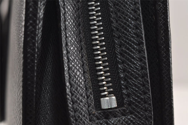 Auth Louis Vuitton Taiga Porte Documents Lozan 2Way Briefcase M30052 Black 5772J