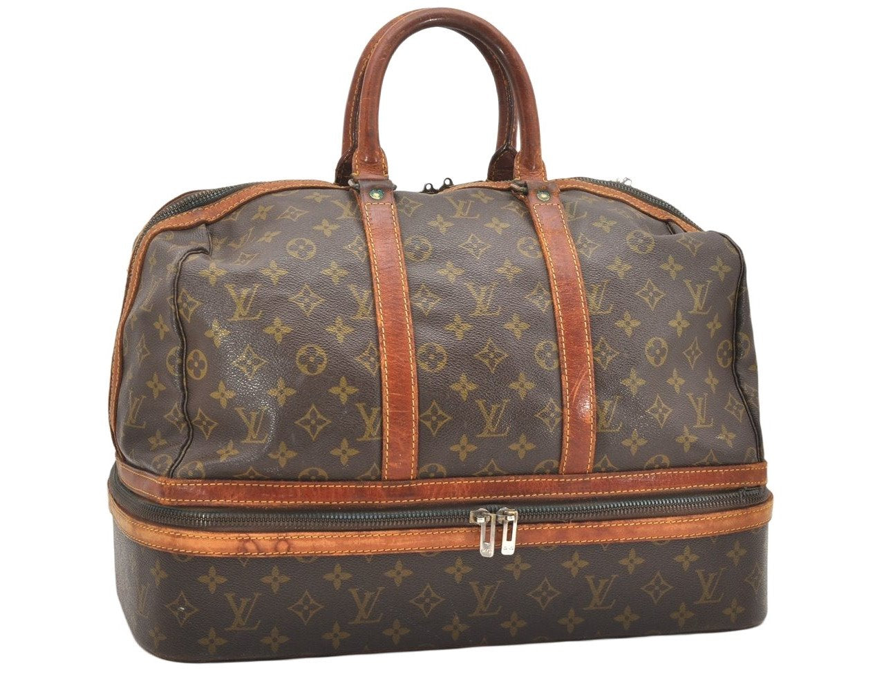 Authentic Louis Vuitton Monogram Sac Sport Travel Hand Bag Old Model LV 5772K