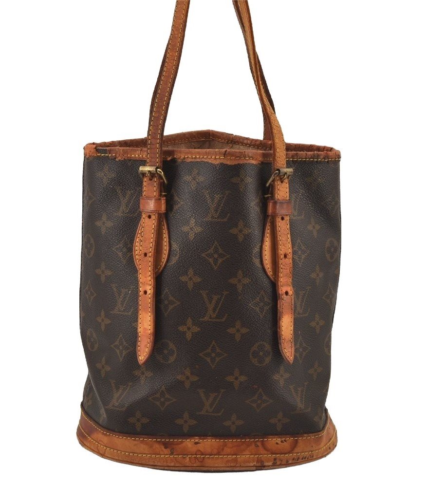 Authentic Louis Vuitton Monogram Bucket PM Shoulder Tote Bag M42238 LV 5773J