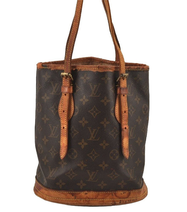 Authentic Louis Vuitton Monogram Bucket PM Shoulder Tote Bag M42238 LV 5773J