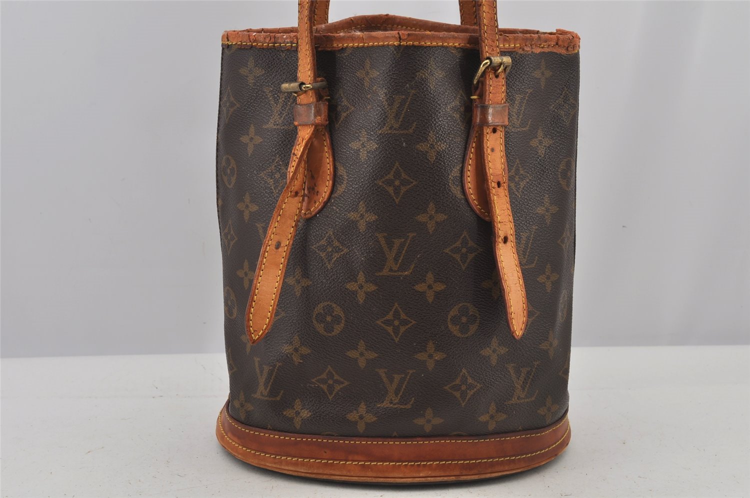 Authentic Louis Vuitton Monogram Bucket PM Shoulder Tote Bag M42238 LV 5773J