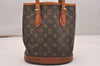 Authentic Louis Vuitton Monogram Bucket PM Shoulder Tote Bag M42238 LV 5774J