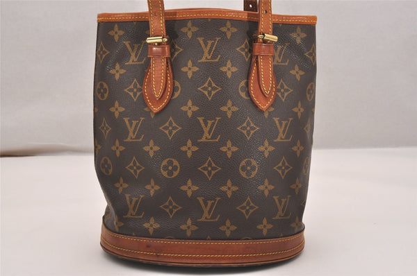 Authentic Louis Vuitton Monogram Bucket PM Shoulder Tote Bag M42238 LV 5774J