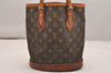 Authentic Louis Vuitton Monogram Bucket PM Shoulder Tote Bag M42238 LV 5774J