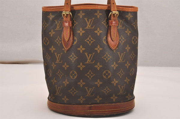 Authentic Louis Vuitton Monogram Bucket PM Shoulder Tote Bag M42238 LV 5774J