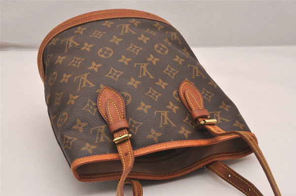 Authentic Louis Vuitton Monogram Bucket PM Shoulder Tote Bag M42238 LV 5774J