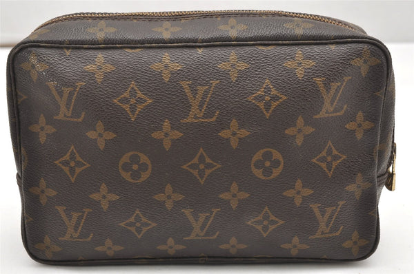 Auth Louis Vuitton Monogram Trousse Toilette 23 Clutch Hand Bag M47524 LV 5775K