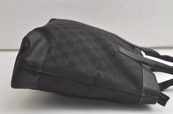 Authentic GUCCI Vintage Shoulder Tote Bag GG Canvas Leather 33890 Black 5776K