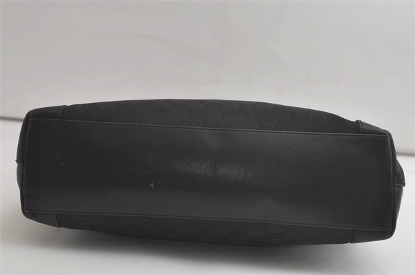 Authentic GUCCI Vintage Shoulder Tote Bag GG Canvas Leather 33890 Black 5776K