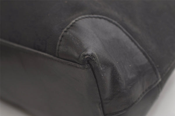 Authentic GUCCI Vintage Shoulder Tote Bag GG Canvas Leather 33890 Black 5776K