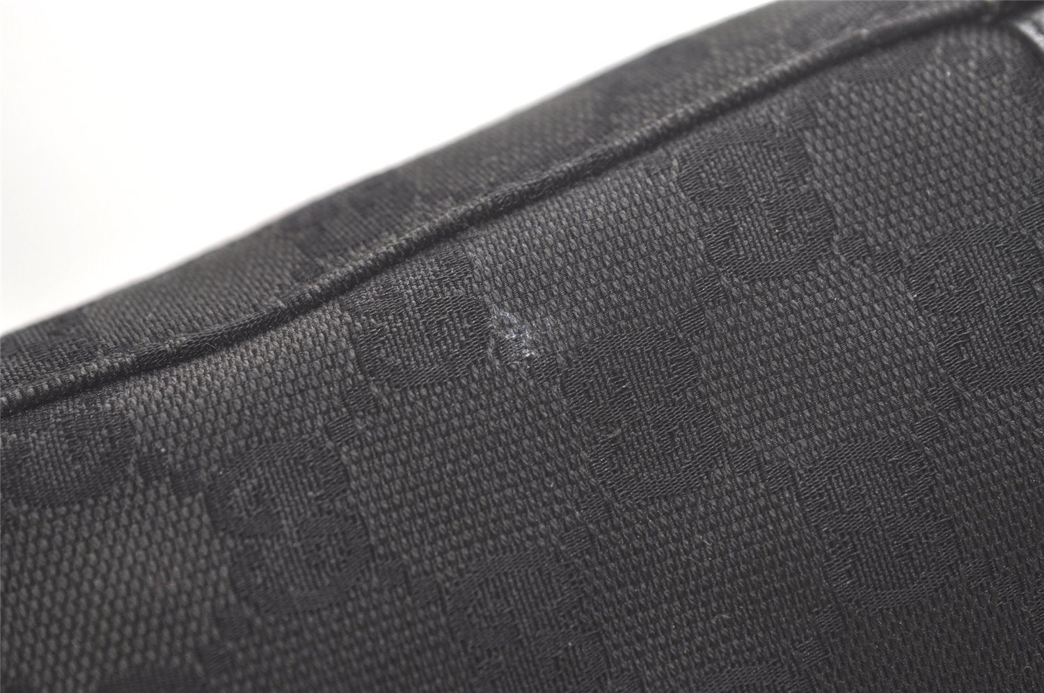 Authentic GUCCI Vintage Shoulder Tote Bag GG Canvas Leather 33890 Black 5776K
