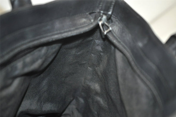 Authentic GUCCI Vintage Shoulder Tote Bag GG Canvas Leather 33890 Black 5776K