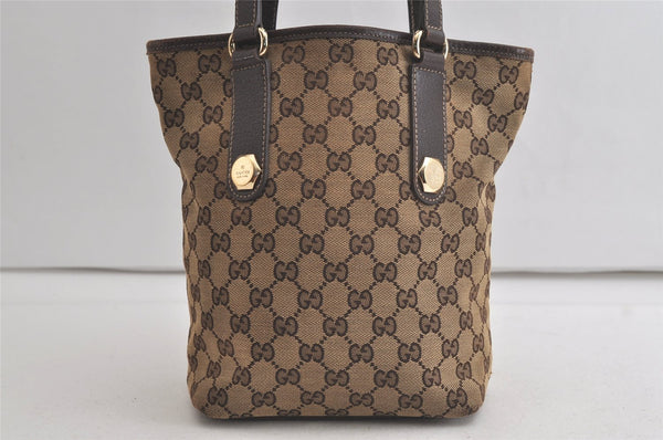 Authentic GUCCI Charmy Shoulder Tote Bag GG Canvas Leather 153361 Brown 5778K