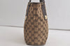Authentic GUCCI Charmy Shoulder Tote Bag GG Canvas Leather 153361 Brown 5778K