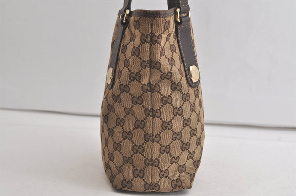 Authentic GUCCI Charmy Shoulder Tote Bag GG Canvas Leather 153361 Brown 5778K