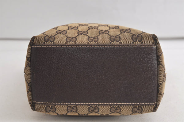 Authentic GUCCI Charmy Shoulder Tote Bag GG Canvas Leather 153361 Brown 5778K