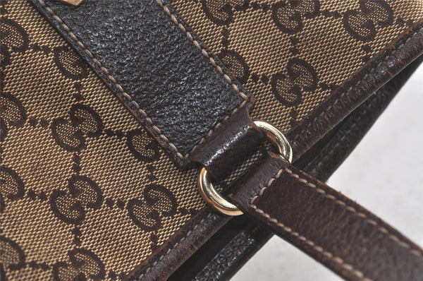 Authentic GUCCI Charmy Shoulder Tote Bag GG Canvas Leather 153361 Brown 5778K