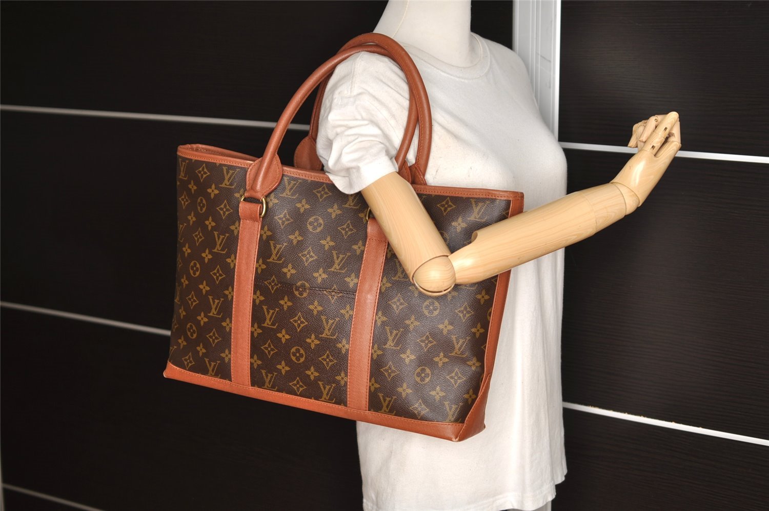 Auth Louis Vuitton Monogram Sac Weekend PM Vintage Tote Bag M42425 Junk 5781I