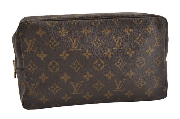 Auth Louis Vuitton Monogram Trousse Toilette 28 Clutch Hand Bag M47522 LV 5782J