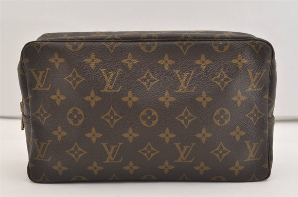 Auth Louis Vuitton Monogram Trousse Toilette 28 Clutch Hand Bag M47522 LV 5782J