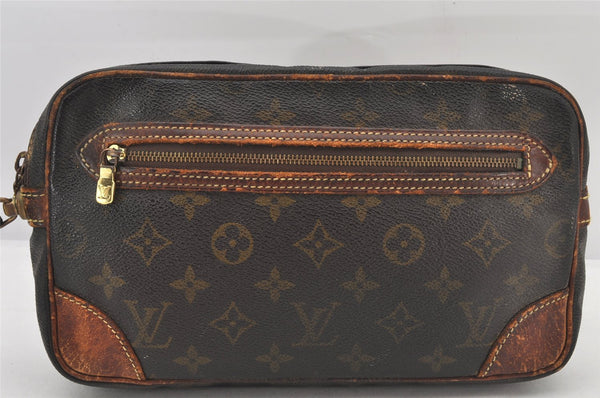 Authentic Louis Vuitton Monogram Marly Dragonne GM M51825 Clutch Hand Bag 5782K