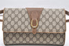 Authentic GUCCI Vintage Shoulder Cross Body Bag Purse GG PVC Leather Brown 5783K