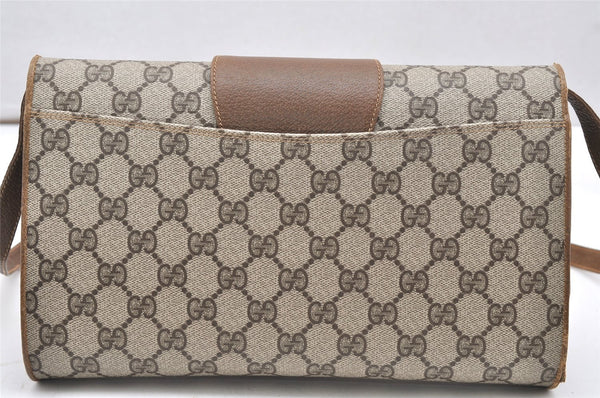 Authentic GUCCI Vintage Shoulder Cross Body Bag Purse GG PVC Leather Brown 5783K