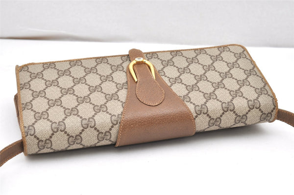 Authentic GUCCI Vintage Shoulder Cross Body Bag Purse GG PVC Leather Brown 5783K
