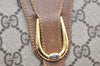 Authentic GUCCI Vintage Shoulder Cross Body Bag Purse GG PVC Leather Brown 5783K