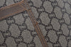 Authentic GUCCI Web Sherry Line GG Plus Tote Bag PVC Leather Brown Junk 5785I