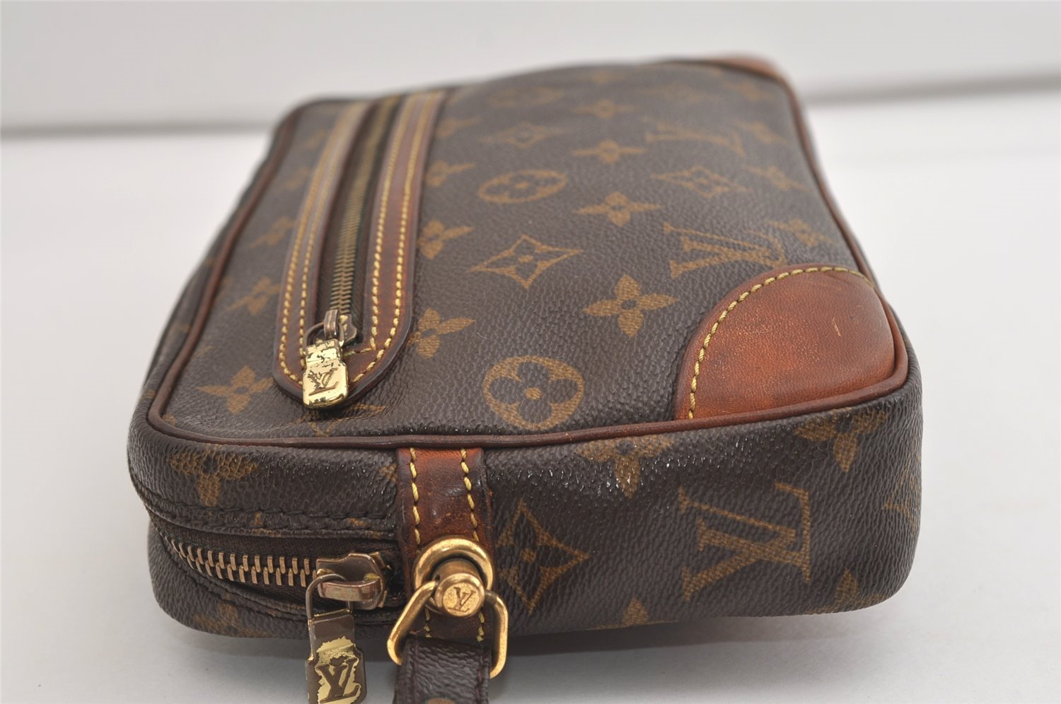 Authentic Louis Vuitton Monogram Marly Dragonne GM M51825 Clutch Hand Bag 5785J